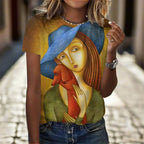 2.Women’s Abstract Art O-Neck T-Shirts – Cute Summer Style