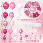 Amandir 153 Pcs Pink Balloon Arch Garland Kit – Premium Latex Confetti Balloons for Valentines Day, Baby Showers & Weddings