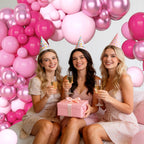 Amandir 153 Pcs Pink Balloon Arch Garland Kit – Premium Latex Confetti Balloons for Valentines Day, Baby Showers & Weddings