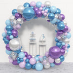 Amandir 153pcs Blue Purple Balloon Arch Kit | Snow Confetti Balloons for Princess Winter Wonderland Parties