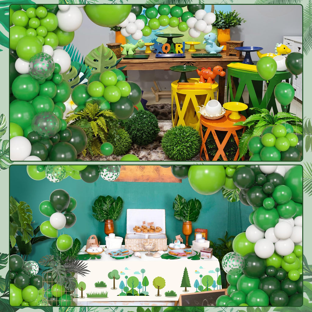 Amandir 153pcs Green Balloon Arch Garland Kit — Emerald, Lime & Confetti Balloons (18/12/10/5in)