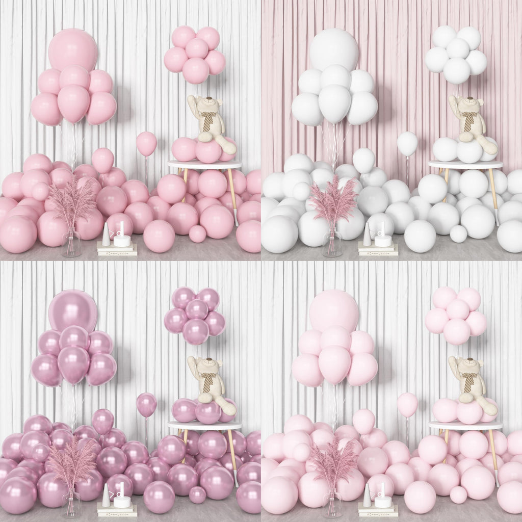 Amandir 153pcs Pink & White Balloons Arch Garland Kit – 18/12/10/5in Pastel Latex & Rose Gold Confetti