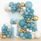 Amandir 153pcs Dusty Blue Balloon Garland Arch Kit – 18/12/10/5in Balloons for Baby Showers & Ocean Theme Parties