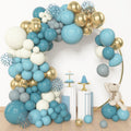 Amandir 153pcs Dusty Blue Balloon Garland Arch Kit – 18/12/10/5in Balloons for Baby Showers & Ocean Theme Parties