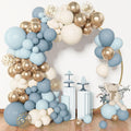 Amandir 153pcs Dusty Blue Balloon Arch Kit – Dusty Blue, White & Gold Balloons for Baby Shower & Birthday