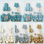 Amandir 153pcs Dusty Blue Balloon Garland Arch Kit – 18/12/10/5in Balloons for Baby Showers & Ocean Theme Parties