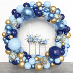 Amandir 153pcs Navy Blue & Gold Balloon Garland Arch Kit for Parties – 18/12/10/5in Balloons
