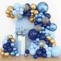 Amandir 153pcs Navy Blue & Gold Balloon Garland Arch Kit for Parties – 18/12/10/5in Balloons