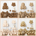 Amandir 153pcs Brown Balloon Garland Arch Kit — Neutral Nude, Brown & Gold Balloons for Baby Shower, Safari & Birthday Parties