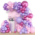Amandir 153pc Pink & Purple Balloon Garland Arch Kit – 18in/12in/10in/5in Latex Balloons