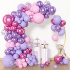 Amandir 153pc Pink & Purple Balloon Garland Arch Kit – 18in/12in/10in/5in Latex Balloons