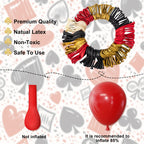 AMANDIR 144PCS Casino Theme Party Decor Kit – Dice Favor Boxes & Red/Black/Gold Balloons
