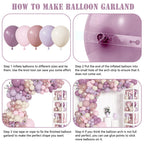 Amandir 153Pcs Purple Baby Shower Decorations Kit — Balloon Arch, Letter Boxes, Butterfly Balloons