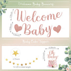 Amandir Girl Baby Shower Decorations – Pink Sage Green Balloons, Banner, Cake Topper & More