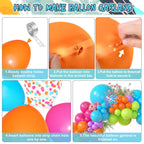 Amandir 153pcs Tropical Balloon Arch Kit – Rainbow Balloons for Hawaiian Luau & Pool Parties