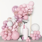 Amandir 153pcs Pink & White Balloons Arch Garland Kit – 18/12/10/5in Pastel Latex & Rose Gold Confetti