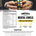 Ambrosia Mental Jewels (Capsules) – Cognitive Enhancer | 120 Veggie Capsules