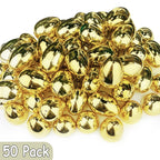 AMENON 50 Pack 3.1-Inch Large Gold Fillable Easter Eggs - Plastic Eggs for Treats, Hunts & Party Favors