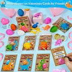 AMENON 30-Pack Dinosaur Egg Hatching Valentines Cards – Classroom Gifts & Party Favors for Kids