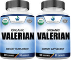American Standard Organic Valerian – 90 Capsules, Pack of 2 | Vegan, Gluten Free, Non-GMO