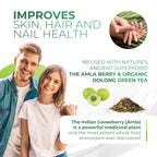 Amla Green: 20x Concentrated Amla Powder + Decaf Green Tea | Organic, Vegan, 90 Servings