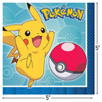 Amscan Multicolor Pokemon Beverage Napkins – 5x5 in, Pack of 16