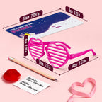 Amy & Benton 28-Piece Valentines Day Heart Shutter Glasses with Gift Cards – Classroom Gifts & Bulk Party Prizes