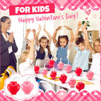 Amyhill 24 Pcs Heart Shaped Cups with Lids & Straws - 12oz Valentine's Party Favors