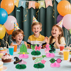 AMZFAVOR Witch Theme Party Decorations — 10 Pink & Green Honeycomb Centerpieces