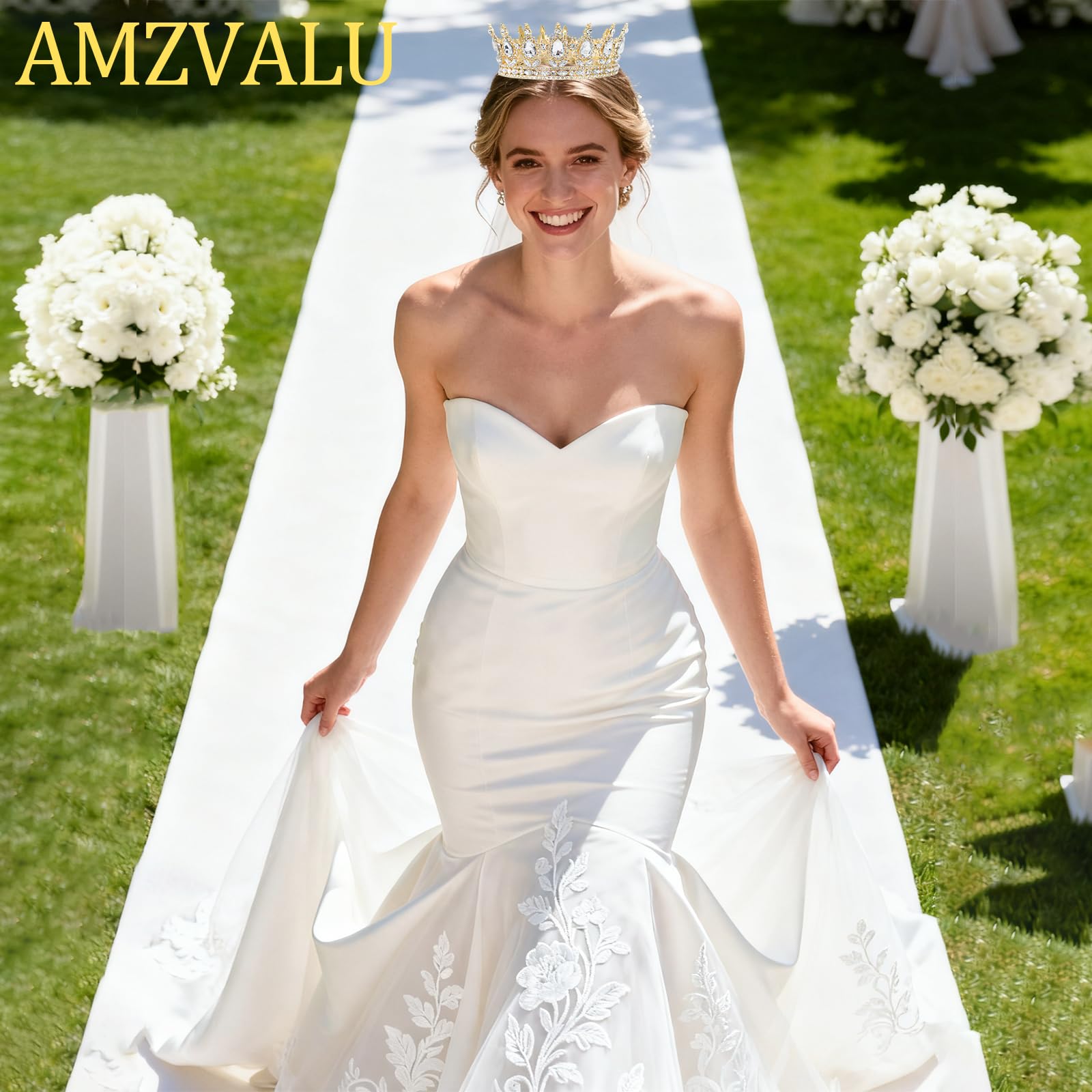 AMZVALU Crown Cake Topper Set — Gold Crown, Balls, Butterflies & Candles