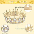 AMZVALU Crown Cake Topper Set — Gold Crown, Balls, Butterflies & Candles