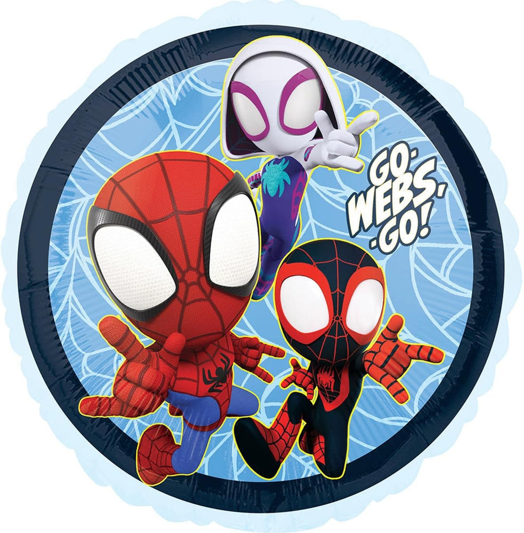 Anagram Spidey and His Amazing Friends Birthday Balloon Bouquet – 29in Spidey, 17in Spidey, 18in Star Balloons