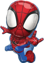 Anagram Spidey and His Amazing Friends Birthday Balloon Bouquet – 29in Spidey, 17in Spidey, 18in Star Balloons