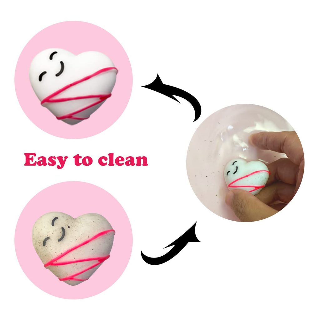 Anditoy 100 PCS Valentines Mochi Squishy Toys | Kids Classroom Party Favors