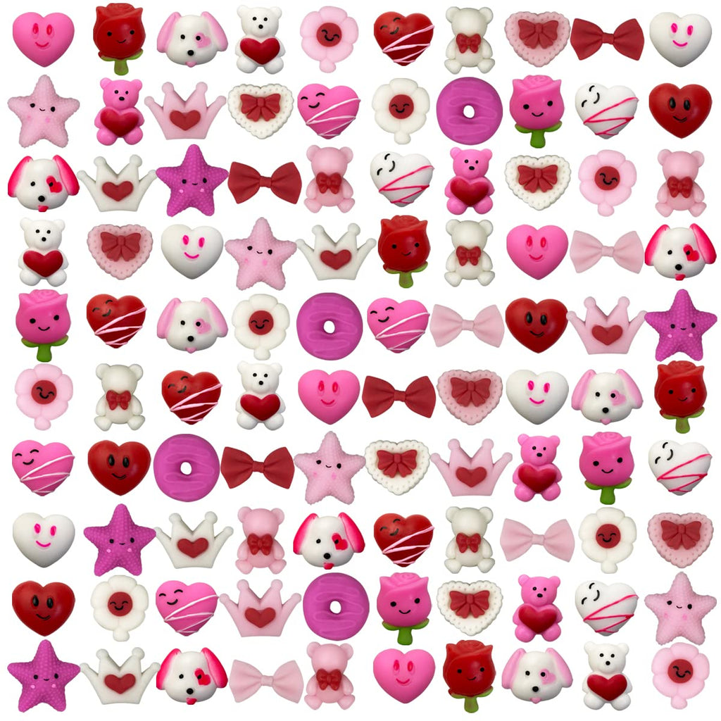 Anditoy 100 PCS Valentines Mochi Squishy Toys | Kids Classroom Party Favors