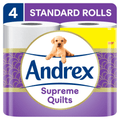 Andrex Supreme Quilts Toilet Tissue Pack of 6 x 4 Rolls (Total 24 Toilet Rolls)