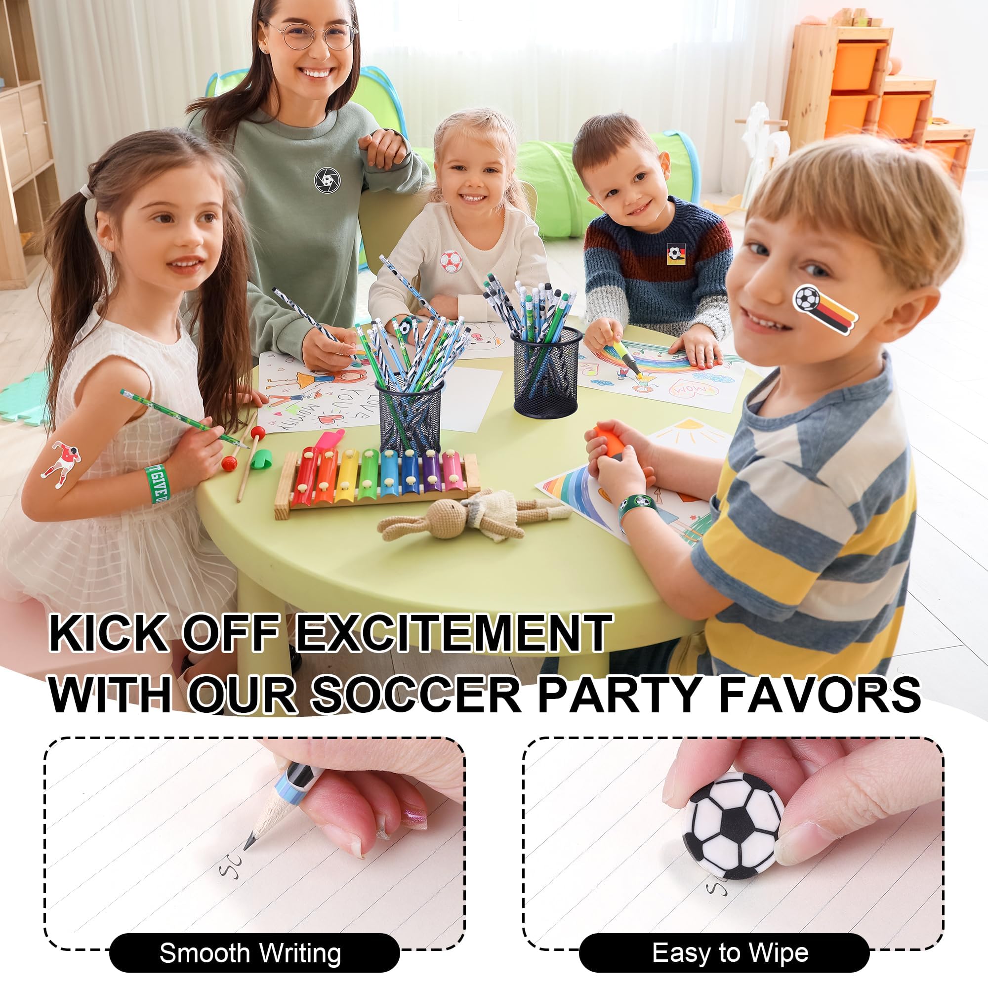 Aneco Soccer Party Favor Set – 340 Pieces of Sports-Themed Party Supplies