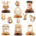 ANGOLIO 12 Pieces Coffee Baby Shower Honeycomb Centerpieces – Coffee Theme Party Decor & Photo Props