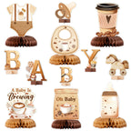 ANGOLIO 12 Pieces Coffee Baby Shower Honeycomb Centerpieces – Coffee Theme Party Decor & Photo Props