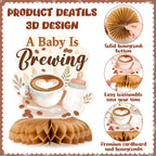 ANGOLIO 12 Pieces Coffee Baby Shower Honeycomb Centerpieces – Coffee Theme Party Decor & Photo Props