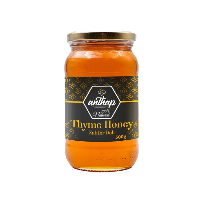 Anthap 100% Mountain Thyme Honey (Zahter Dağ Kekiği Süzme Bal), 500g Glass Jar