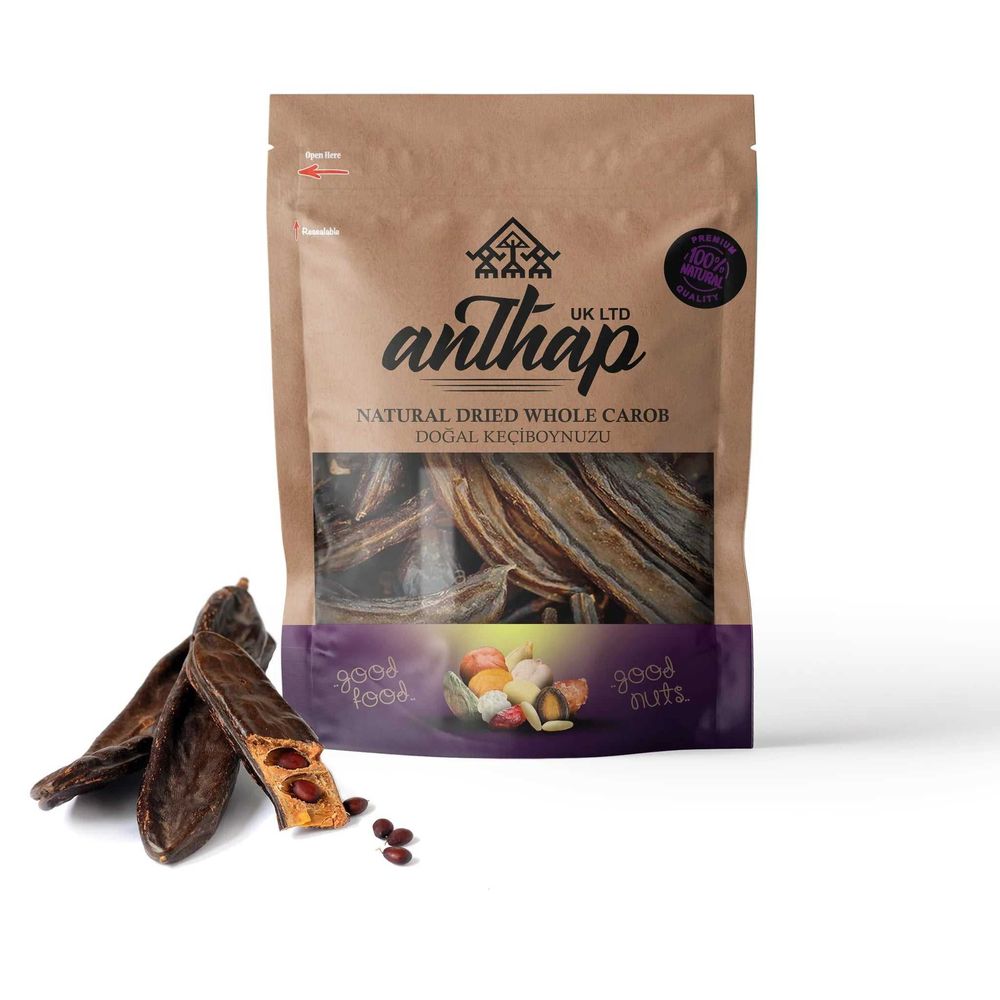 Anthap Natural Dried Whole Carob Dogal Keciboynuzu 150g