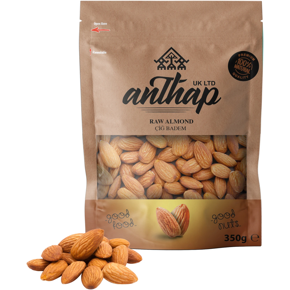 Anthap Raw Almonds Cig Badem Nut Healthy Snack 350g