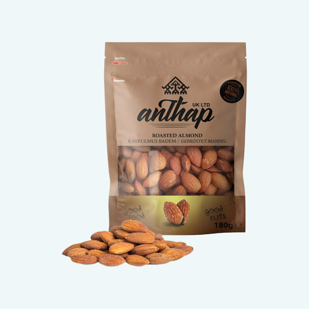 Anthap Roasted Almonds Kavrulmus Badem Pouch Pack 180g