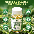 Organic Oregano Oil Capsules + Black Seed Oil | 99% Carvacrol, 180 Softgels