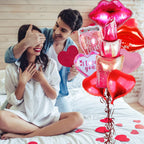 ANYMONYPF Valentines Day Foil Balloons Kit – Lips, Lipstick, Hearts, and XOXO for Romantic Decor