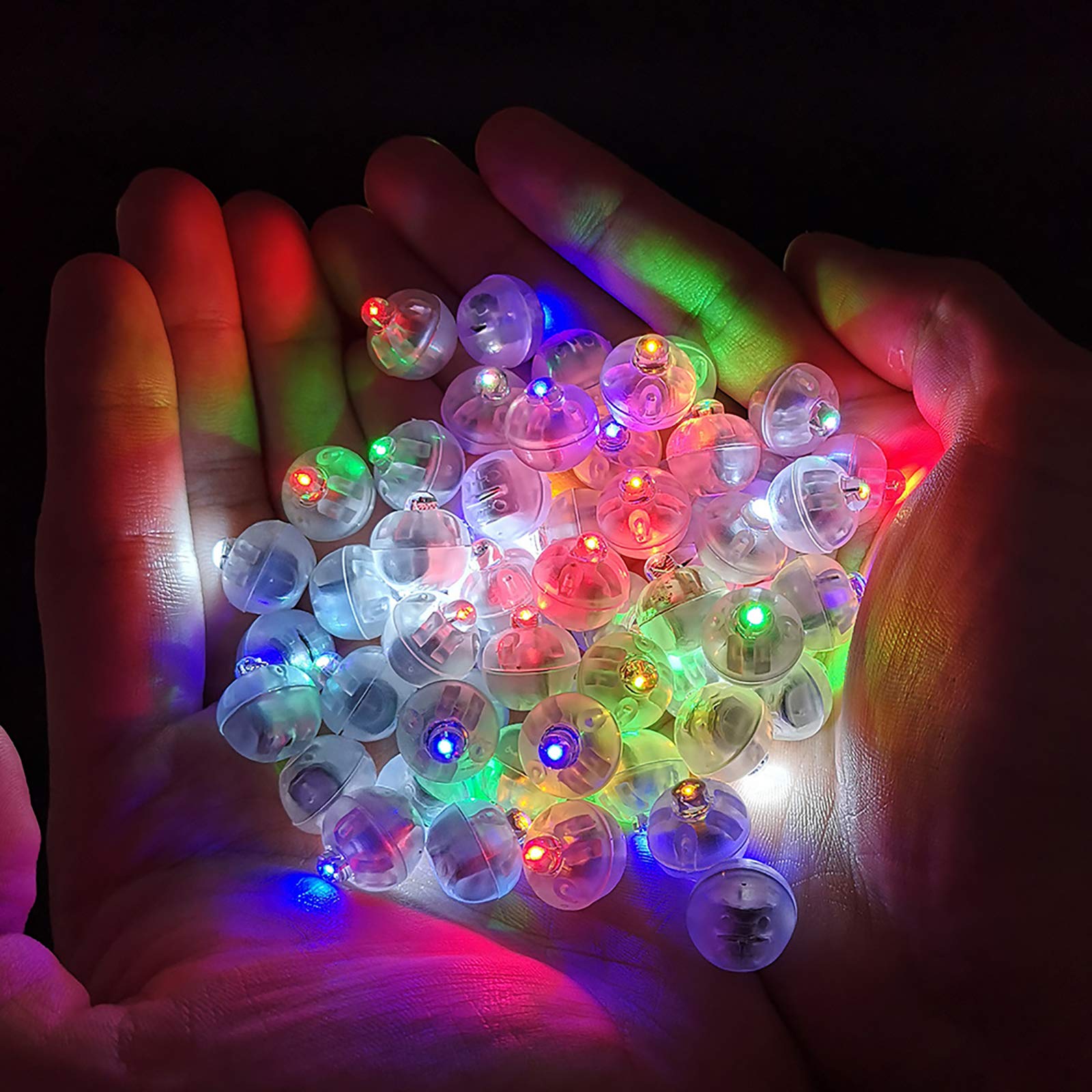 Aogist 100pcs Multicolor LED Balloon Lights – Rainbow Mini Ball Lights for Balloons, Lanterns, Indoor & Outdoor Party Decor