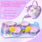 Aojieni Tea Party Set for Little Girls – 63-Piece Unicorn Dress-Up Tea Time