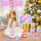 Aojieni Tea Party Set for Little Girls – 63-Piece Unicorn Dress-Up Tea Time