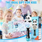 Aooess Panda Bubble Wand – USB Rechargeable Bubble Machine for Kids 4-8, Outdoor Party Toy